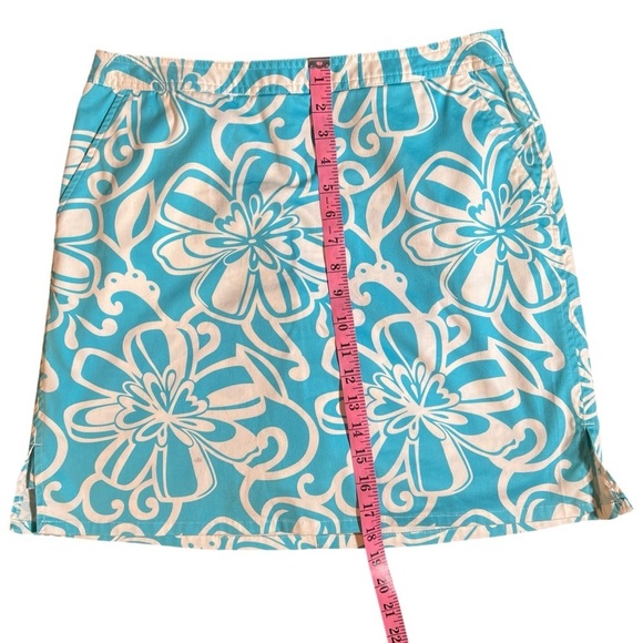 Valerie Steven’s Y2K Blue + White Cartoon Hawaiian Cotton Blend Skort, Size 10 - Picture 2 of 11
